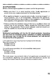 Honda Generator EN2000 EN2500 Owners Manual page 17