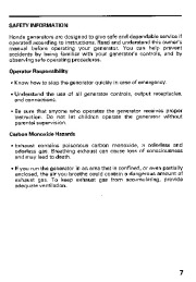 Honda Generator EN2000 EN2500 Owners Manual page 9