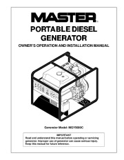 Master MGY5000C Generator Owners Manual page 1