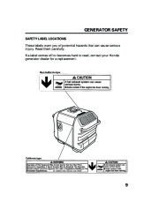 Honda Generator EU3000is Portable Owners Manual page 11