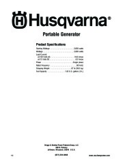 2007-2012 Husqvarna 420GN Generator Owners Manual, 2007,2008,2009,2010,2011,2012 page 19