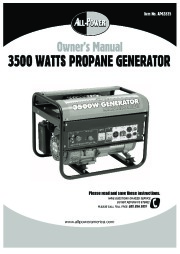 All Power America 3500 APG3535 Generator Owners Manual page 1