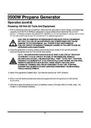 All Power America 3500 APG3535 Generator Owners Manual page 20