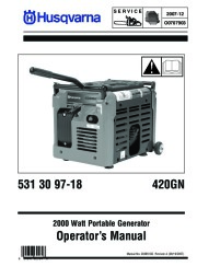 Husqvarna 420GN Generator Owners Manual page 1