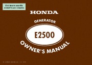Honda Generator E2500 Owners Manual page 1