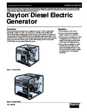 Dayton Diesel Generator 3ZC06B 4W315B Owners Manual page 1