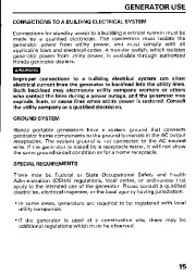 Honda Generator EG3500X Owners Manual page 17