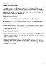 Honda Generator EG3500X Owners Manual page 9