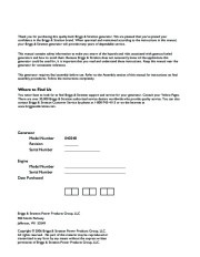 Briggs And Stratton 040248 Generator Owners Manual page 2
