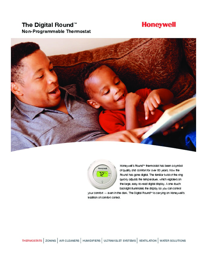 Honeywell The Digital Round Non-Programmable Thermostats Brochure