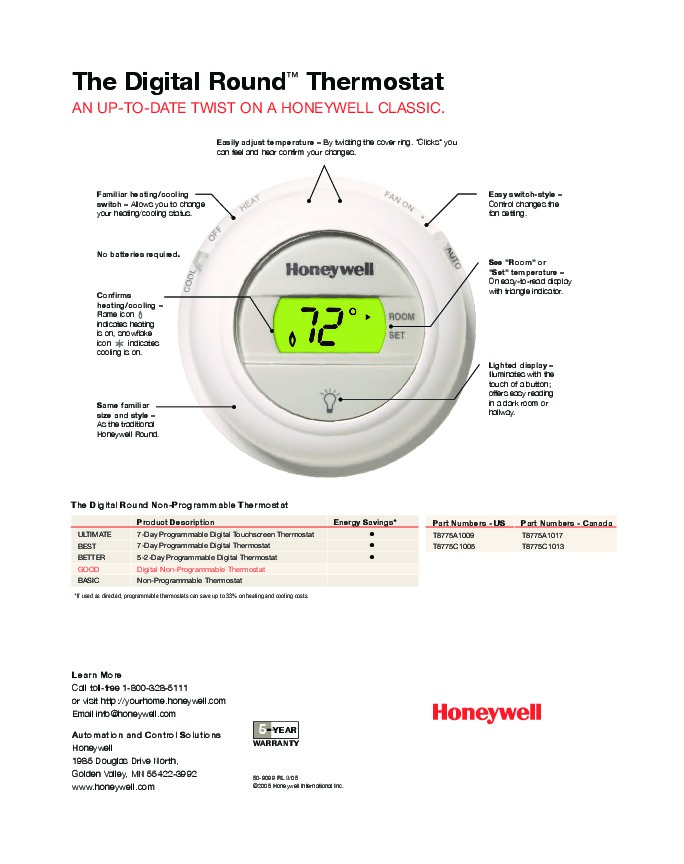 honeywell-the-digital-round-non-programmable-thermostats-brochure