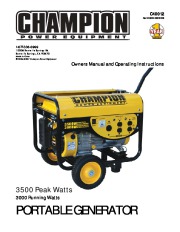 Champion 3000 3500 Generator Owners Manual page 1