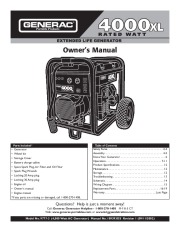 Generac 4000XL Generator Owners Manual page 1