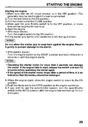 Honda Generator EB6500SX Owners Manual page 31