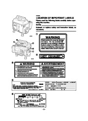 Yamaha EF1000A Generator Owners Manual page 8