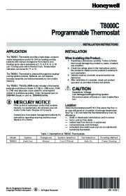 Honeywell T8000C Programmable Thermostat Installation Instructions page 1