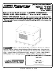 Coleman Powermate PM401211 PM400911 Generator Owners Manual page 1
