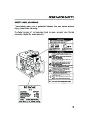 Honda Generator EG5000X Owners Manual page 7