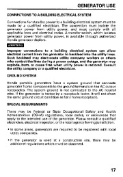 Honda Generator EM5000SX Owners Manual page 19