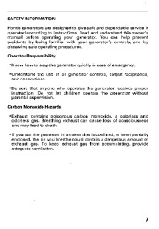 Honda Generator EM5000SX Owners Manual page 9