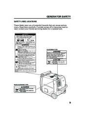 Honda Generator EU3000i Portable Owners Manual page 11