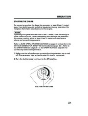 Honda Generator EU3000i Portable Owners Manual page 25