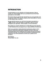 Honda Generator EU3000i Portable Owners Manual page 3