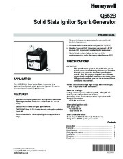 Honeywell Solid State Ignitor Spark Generator Q652B Owners Manual page 1