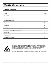 All Power America 2000 APG3010 Generator Owners Manual page 2