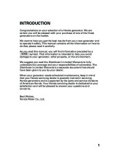 Honda Generator EB5000i EB7000i Owners Manual page 3