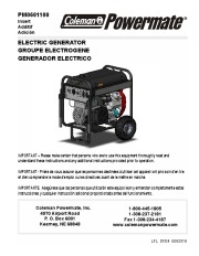 Coleman Powermate PM0601100 Generator Owners Manual page 1
