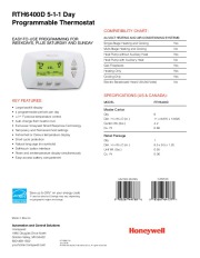 Honeywell RTH6400D 5-1-1 Day Programmable Thermostat Brochure page 2