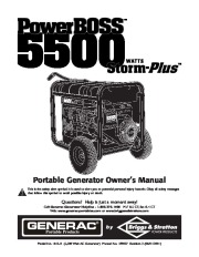 Generac 5500 Generator Owners Manual page 1