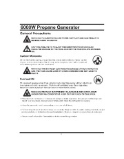 All Power America 6000 APG3560CSA Generator Owners Manual page 6