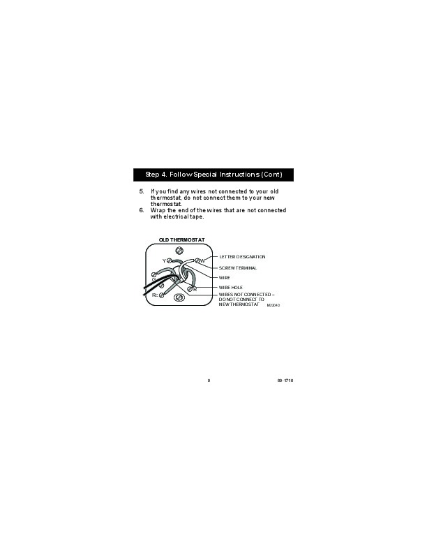 Honeywell RTH5100B Non-Programmable Thermostat Installation Instructions