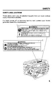 Honda Generator EM6000GP Owners Manual page 7
