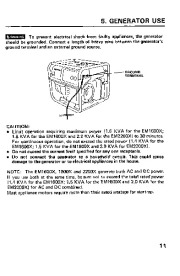 Honda Generator EM1600X EM1800X EM2200X Owners Manual page 13