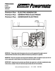Coleman Powermate Premium Plus PM0545005 Generator Owners Manual page 1